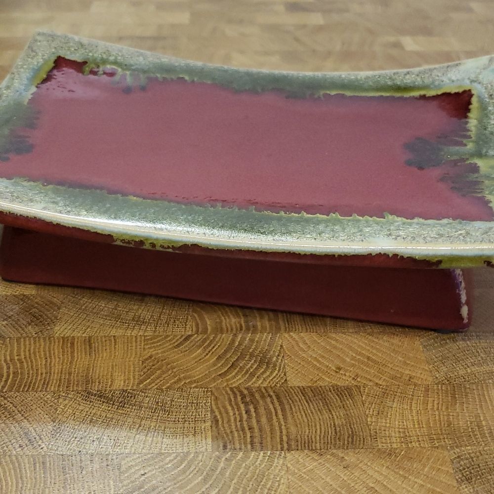 Red distressed Pillar Candle Tray - Picture 10 of 13